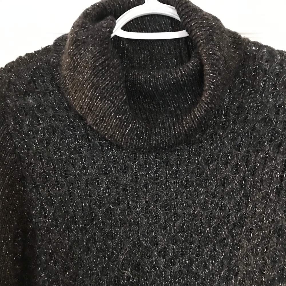 Grey cowl neck sweater dress